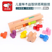 Cây bạch đàn bằng gỗ não không gian bậc thầy trẻ em Tetris câu đố giáo dục sớm chính tả chèn đồ chơi bằng gỗ - Khác