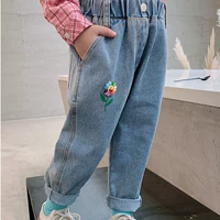 Весенние джинсы подходит для мужчин и женщин, штаны, коллекция 2021, свободный крой, в корейском стиле