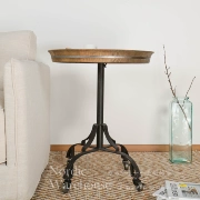 Pháp Bắc Âu gác xép gió công nghiệp đồ nội thất cũ Tái chế bàn gỗ thông cũ với bàn lăn bên cà phê - Bàn trà