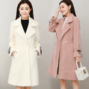 Chống mùa nước nhung áo khoác chiếc áo đan len sang trọng nữ phần dài mới Hàn Quốc phiên bản của đôi phải đối mặt với nhung nhung dày nhung