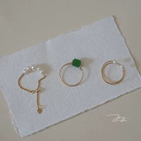 Брендовое кольцо из нефрита из жемчуга, 2020, США, 14 карат