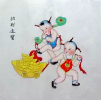 Tianjin Yangliu Youth Painting Fortune Jinbao 33x33см