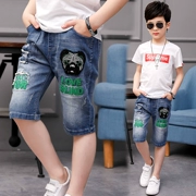 Trai quần short denim mùa hè cắt quần trẻ em quần quần 2018 trẻ em mới của quần áo năm quần quần ống túm phiên bản Hàn Quốc