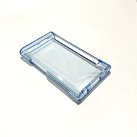 A55 Твердый прозрачный синий+закаленная пленка+Lanyard