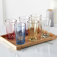Европейская стиль красочное стекло 6 наборов 6 комплектов красочных прозрачных домашней гостиной выпивает водяные чашки и тепло -устойчивый