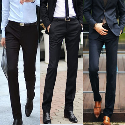 Mùa hè người đàn ông kinh doanh quần thẳng mỏng màu đen phù hợp với quần chân mặc quần áo miễn phí nóng mỏng phù hợp với quần thủy triều
