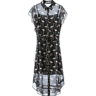 [Giá mới 119 nhân dân tệ] 2018 Xia Feifei tay áo in ống tay áo đầm voan hai mảnh váy nhẹ nhàng đầm cho người trung niên Sản phẩm HOT