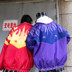 Couple dày coat cotton coat bông nam giới và phụ nữ ulzzang phong cách Harajuku inst net màu đỏ với ngọn lửa in ấn triều Trang phục Couple