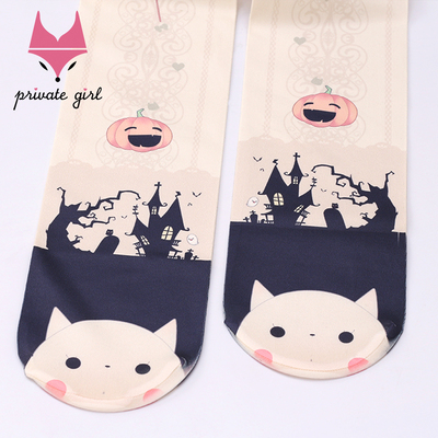 taobao agent Ghost cute velvet swan, socks, halloween, Lolita style