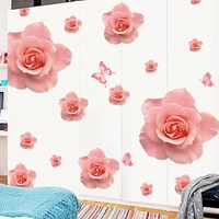 Наклейка с розой в составе для спальни, наклейки на стену для гостиной, диван для кровати для шкафа, украшение, генерирование электричества