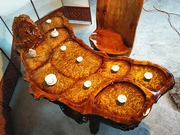 Gửi ghế ~ Rễ vàng khắc bàn cà phê toàn cây gốc trà bàn  vật liệu cũ chạm khắc cá rễ trà bàn trà Kung Fu biển - Các món ăn khao khát gốc