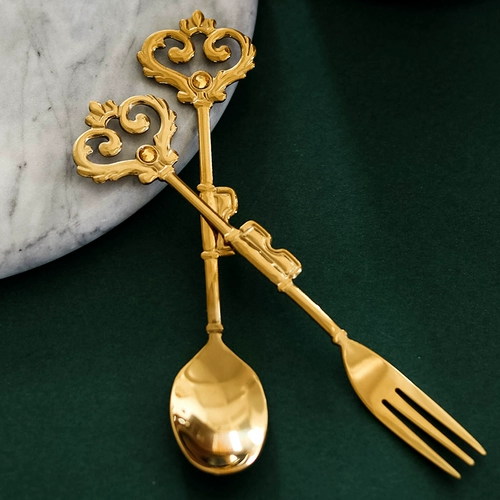 Кофейная ложка из нержавеющей стали, роскошная десертная палочка для смешивания, креативная милая вилка для фруктов для домашнего использования
