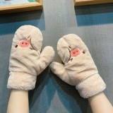 Зимние милые бархатные перчатки для школьников, зимний брендовый флисовый мультяшный удерживающий тепло комплект, в корейском стиле, плюшевые