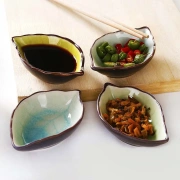 Sáng tạo lá giả gốm nhỏ món ăn Nhật Bản bộ đồ ăn giấm món ăn nước tương món ăn gia vị đĩa xương tấm sáng tạo - Đồ ăn tối