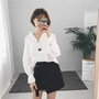 Áo sơ mi trắng nữ 2018 mới Han Fan tính khí retro phù hợp với cổ áo dài tay áo sơ mi nữ đầu mùa thu lỏng chic áo sơ mi áo sơ mi tay dài