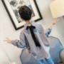 Cô gái kẻ sọc áo sơ mi dài tay áo 2018 mới mùa xuân Hàn Quốc phiên bản của cậu bé lớn nước ngoài lỏng áo trẻ em áo khoác áo sơ mi quần áo trẻ em 10 tuổi