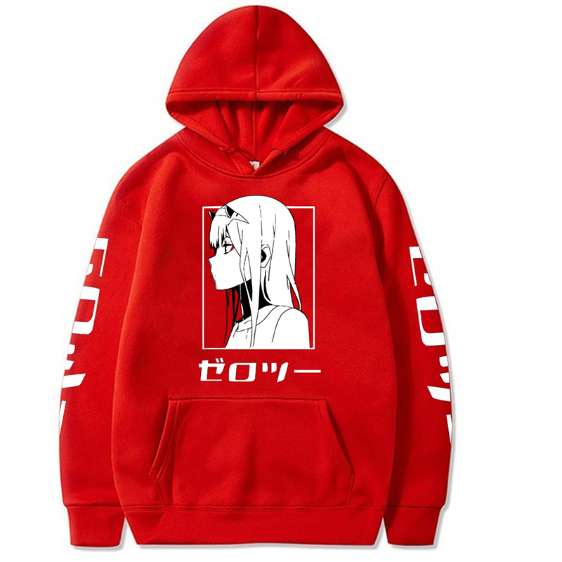 A-redCross border Cartoon Japan comic ZeroTwoDarlingInTheFranxx Fleece Hooded Sweater male