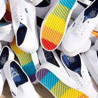 [Sunny spot] VANS cầu vồng dưới giày bãi biển giày thường giày vải trắng giày VN0A38BZN3A giày sneaker nam