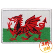 Tay đeo cờ xứ Wales Miếng dán vải Quần áo Dán thêu Tiêu chuẩn Nhãn dán Velcro chương thêu Epaulettes Có thể được tùy chỉnh
