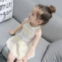váy trẻ em Cô gái váy rỗng 2022 mùa hè mới của trẻ em phiên bản Hàn Quốc váy chấm bi cho bé váy vest váy công chúa đầm cho bé