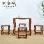 Bàn ghế gỗ gụ mới Trung Quốc bàn ăn vuông vuông Trung Quốc phong cách rắn gỗ vuông Bàn gỗ hồng mộc Miến Điện Tám bàn bất tử năm mảnh - Bộ đồ nội thất giường ngủ giá rẻ