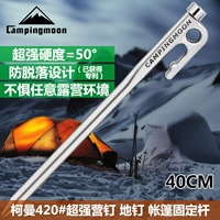 Keman thép không gỉ trại đinh lều phụ kiện lều móng tay tán móng tay mái hiên cố định phần kết cấu mạnh mẽ 40cm lều cắm trại 10 người