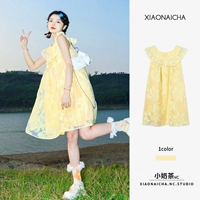 Летнее желтое молодежное платье, кукла, мини-юбка, подходит для подростков, свободный крой, кукольный воротник