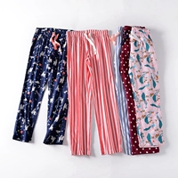 c mùa xuân và mùa hè mỏng phần pyjama cotton cotton pyjama điều hòa không khí nhà quần dệt cotton quần phụ nữ kích thước lớn quần đũi nữ