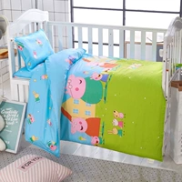 Mùa thu và mùa đông bông mẫu giáo quilt ba mảnh thiết lập với lõi cotton trẻ em nap là sáu bộ phim hoạt hình bộ đồ giường bé 	bộ chăn ga cho bé trai	