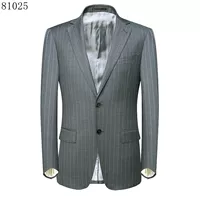 Chim thương hiệu cắt nhãn nam màu xám sọc phù hợp với phù hợp với hai khóa len ngọn duy nhất mở kinh doanh bình thường 81025 áo vest nam hàn quốc