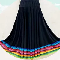 Черная (цветная граница) средняя юбка длиной 65 см