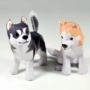 Dog mô hình động vật Huskies Shiba Inu handmade giấy TỰ LÀM nguyên liệu giấy gói mô hình cần phải được cắt 	mô hình ghép giấy 3d	