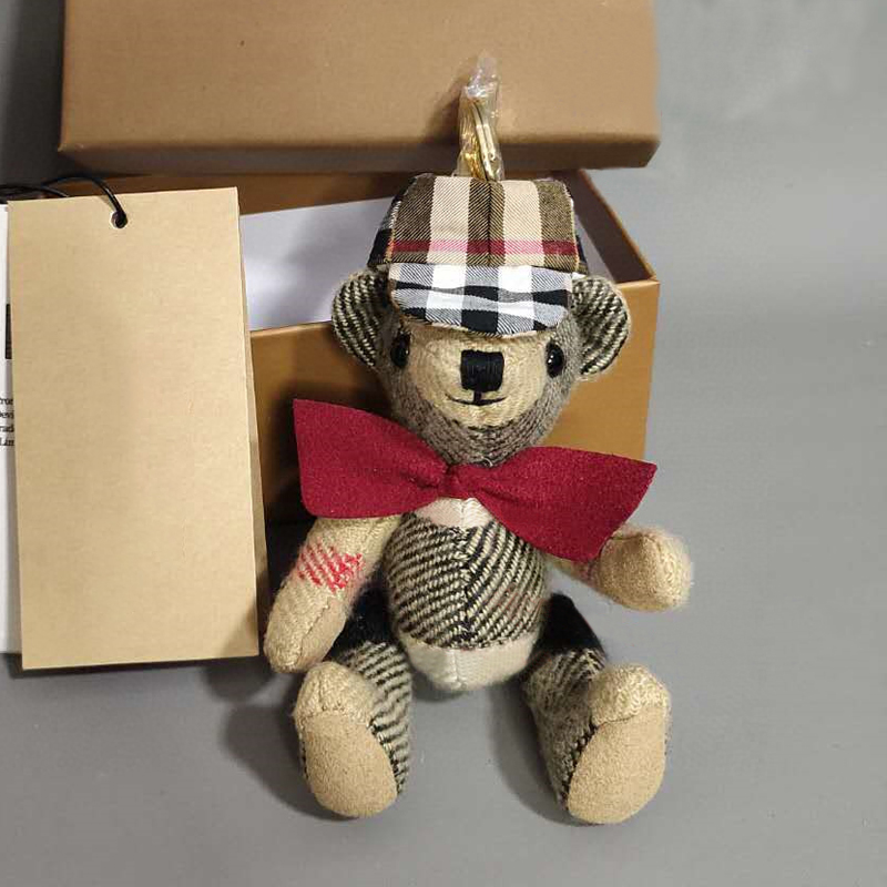 Hat With Red BowBear Pendant Bear Bag Pendant Key buckle Hanging decoration originality automobile Key chain lovely personality teddy bear