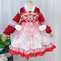 Ханьфу, детское утепленное платье, демисезонный наряд маленькой принцессы, китайский стиль, стиль Лолита