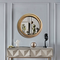 Скандинавское круглое современное креативное зеркало, украшение, легкий роскошный стиль, в американском стиле
