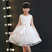Trẻ em catwalk váy cô gái mô hình cao cấp trẻ em phù dâu váy công chúa váy piano trang phục váy lót