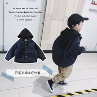 Зимняя джинсовая стеганая детская куртка для мальчиков, детская одежда, в западном стиле