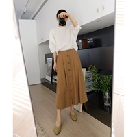 Летняя японская приталенная длинная юбка для отдыха, 2020, средней длины, А-силуэт