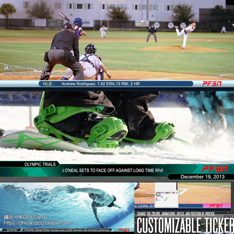 FCPX插件:30组体育新闻滚动字幕条动画 ProTick-天天素材网