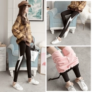 Quần legging bà bầu mùa đông 2018 thời trang mới cộng với chất liệu nhung dày mặc cho bà bầu quần dài ấm eo cao nâng bụng