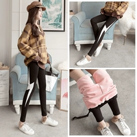 Quần legging bà bầu mùa đông 2018 thời trang mới cộng với chất liệu nhung dày mặc cho bà bầu quần dài ấm eo cao nâng bụng shop quần áo bầu