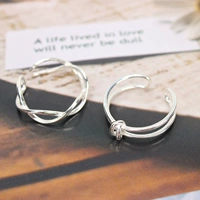 Nhẫn nữ bạc sterling Nhật Bản và Hàn Quốc thủy triều người mạ bạc 925 sterling ngón tay nhẫn Hàn Quốc Hàn Quốc đơn giản đôi thời trang nhẫn đôi nhẫn bạch kim