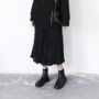 CHIC VEN tự chế 2018 đầu mùa thu mới Hàn Quốc phiên bản in cao eo thời trang xếp li nửa chiều dài váy trong đoạn dài nữ chân váy tầng dài