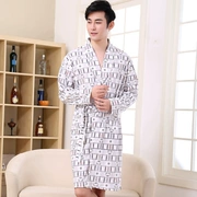 Mùa xuân và mùa thu Áo choàng tắm nam Áo ngủ nam mùa thu dài tay áo dài Áo choàng tắm cotton Bộ đồ ngủ mùa đông Cotton Dịch vụ nhà mùa thu