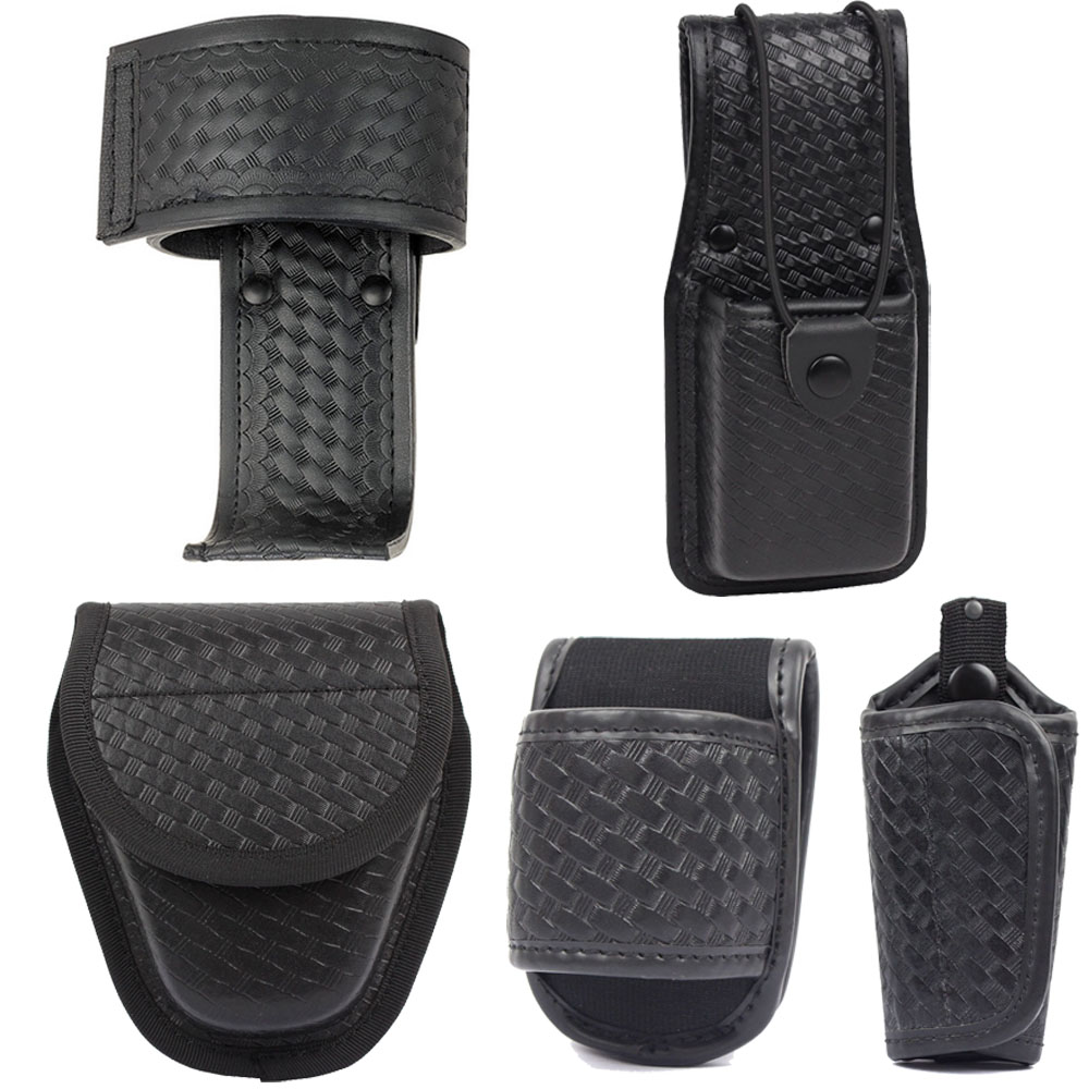 戦術的なセキュリティ ベルト アクセサリーの 8 点セット - 織手錠バッグ、トランシーバー バッグ、懐中電灯ホルダー、キーホルダー