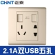 Пять -отверстие+двойная USB -розетка