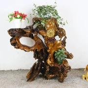 Root khắc khung ban công bonsai khung gỗ rắn log phòng khách trang trí cơ sở long não gỗ gốc hình hoa đứng - Các món ăn khao khát gốc