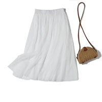 Летняя белая милая длинная юбка, юбка-пачка, эластичная талия, А-силуэт, длина миди
