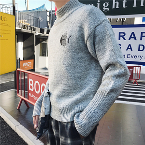 Áo len nam Hàn Quốc phiên bản của vòng cổ áo len mùa đông vài dày cơ sở áo len áo len xu hướng cá tính của nam giới quần áo