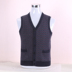 Cũ tóc vest dày của nam giới cardigan trung niên v-cổ len vest cộng với phân bón để tăng vest đan len vest Dệt kim Vest